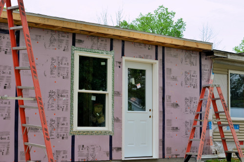 Our new back window and door look good!