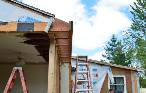 Eventually the beams will be supported at both ends by beefy studs.