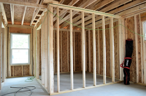 Walk-in closet viewed from the bedroom door.