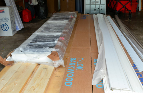 On the left is the 10-foot triple window for our expanded bedroom.