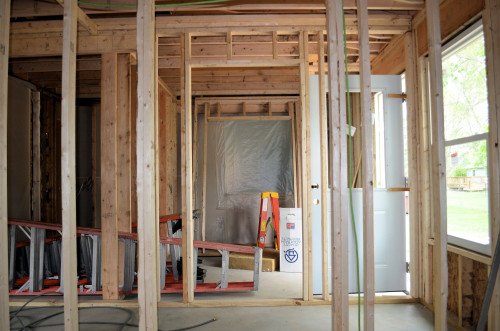 View from the new closet into the laundry room.