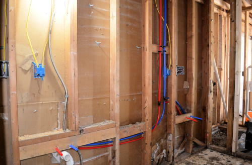 New bathroom water lines.