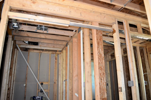 Track for a pocket door.