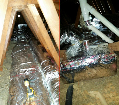 The final bit of ductwork -- important stuff that we will never see!