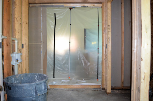 Once a window, it's now a door between the laundry and the family room.