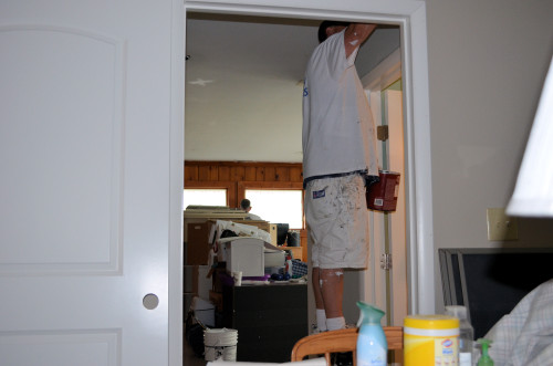 Painting the quilt studio.
