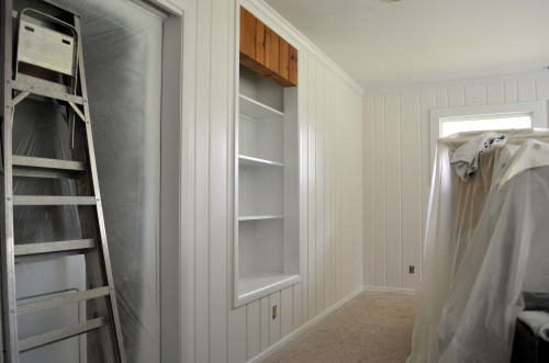 "Snowbound" on the walls of the quilt studio.