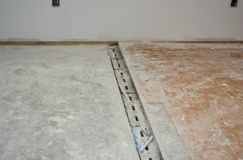 Left: Floor of addition. Right: floor of old house.